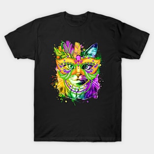 Cat Mardi Gras For Women Girls Cat Lover New Orleans T-Shirt